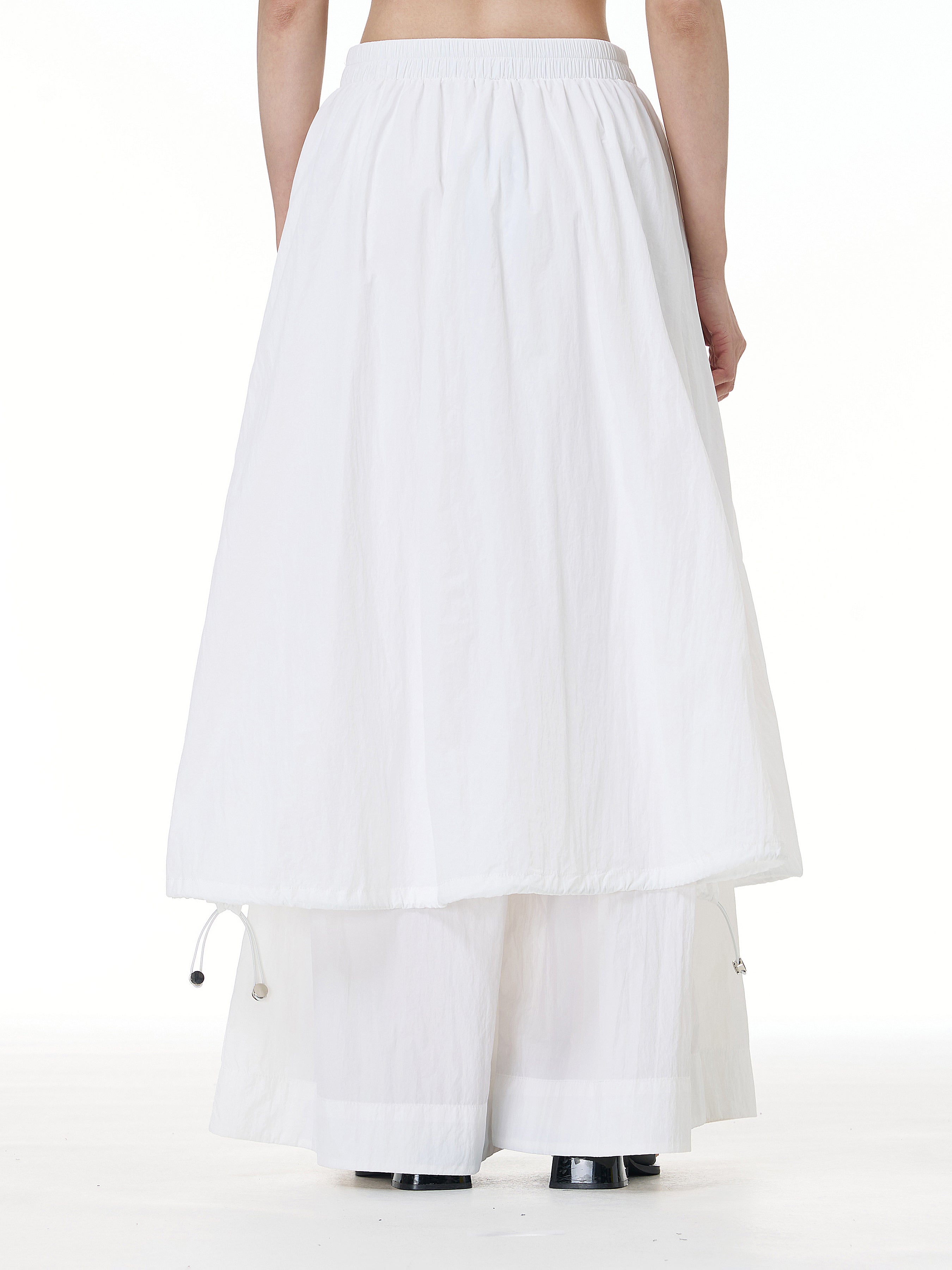 Layered Wide Leg Pants with Elastic Waist 69932
