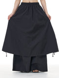 Layered Wide Leg Pants with Elastic Waist 69932