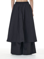 Layered Wide Leg Pants with Elastic Waist 69932