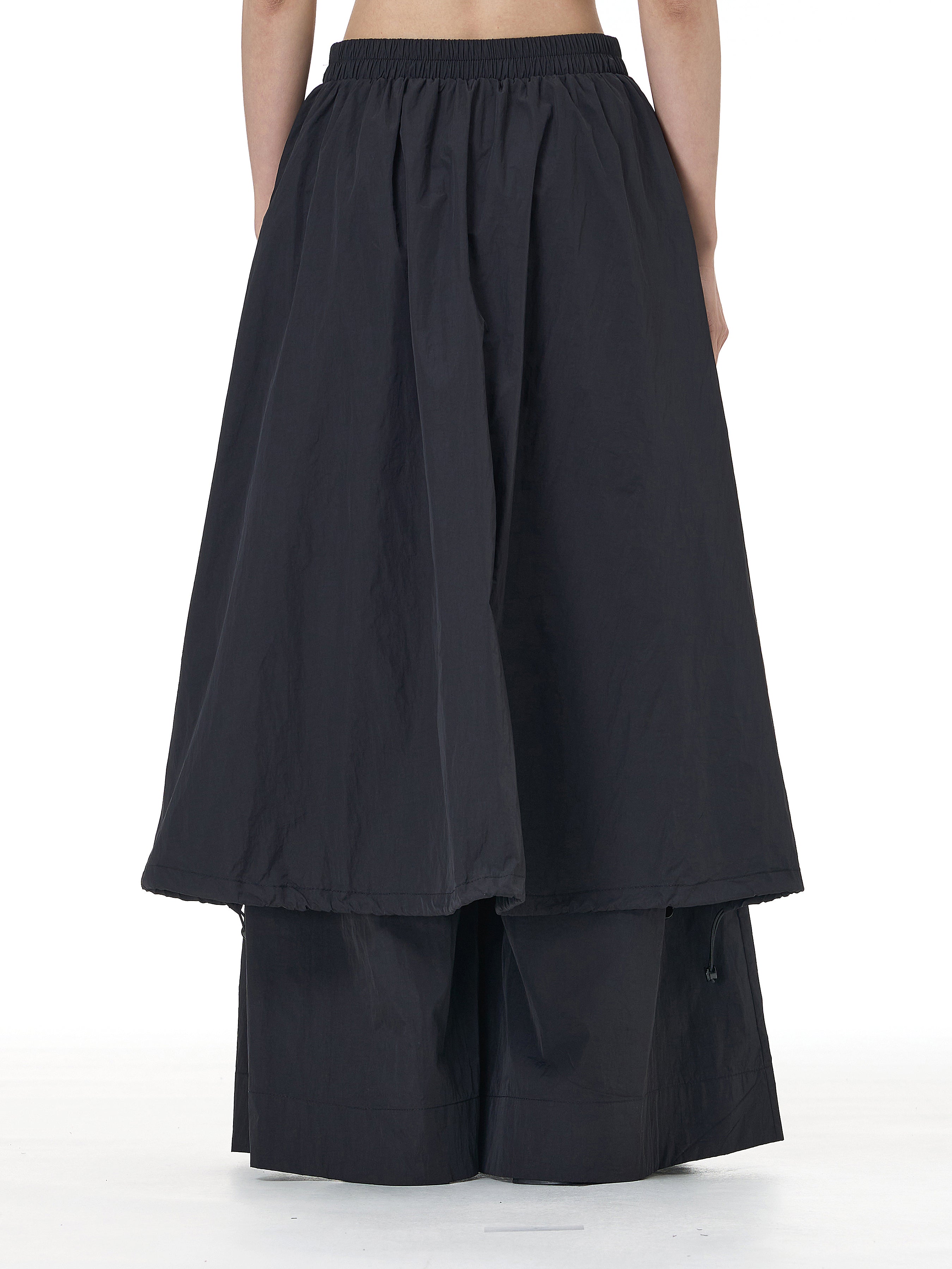 Layered Wide Leg Pants with Elastic Waist 69932