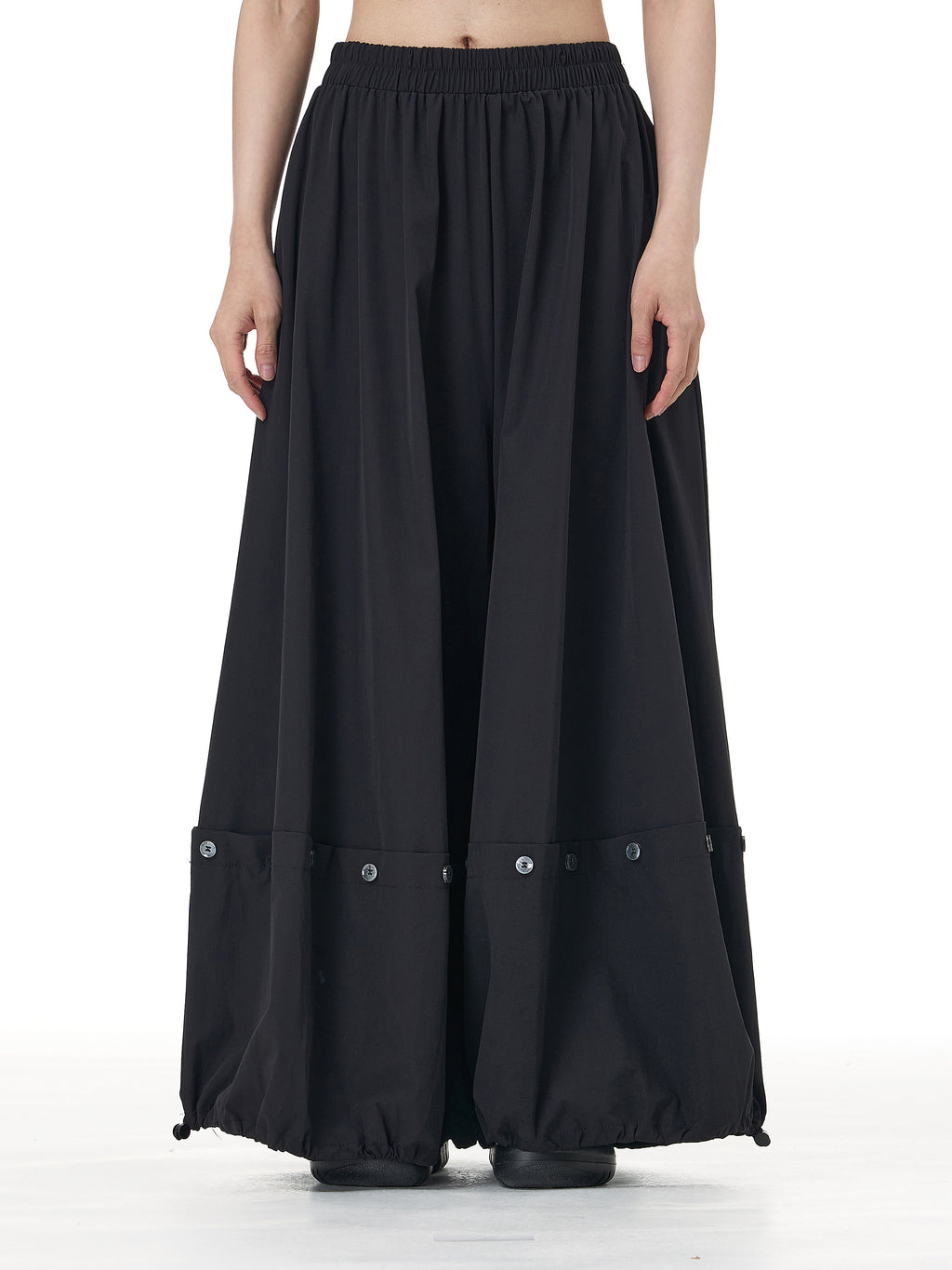 Button Hem Convertible Wide Leg Pants 12052