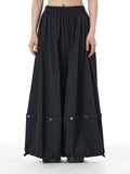 Button Hem Convertible Wide Leg Pants 12052