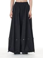 Button Hem Convertible Wide Leg Pants 12052