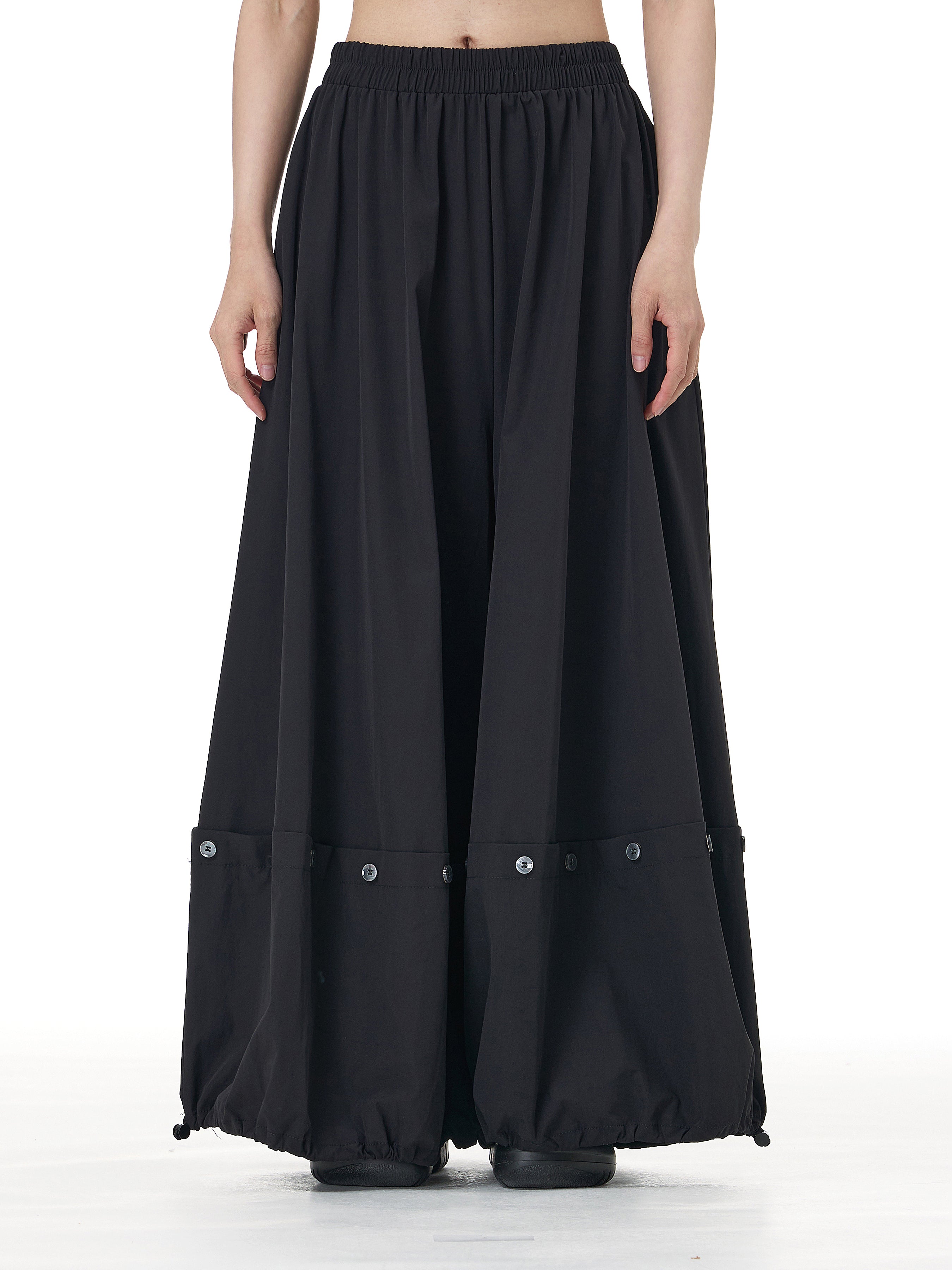 Button Hem Convertible Wide Leg Pants 12052