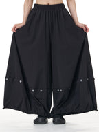 Button Hem Convertible Wide Leg Pants 12052