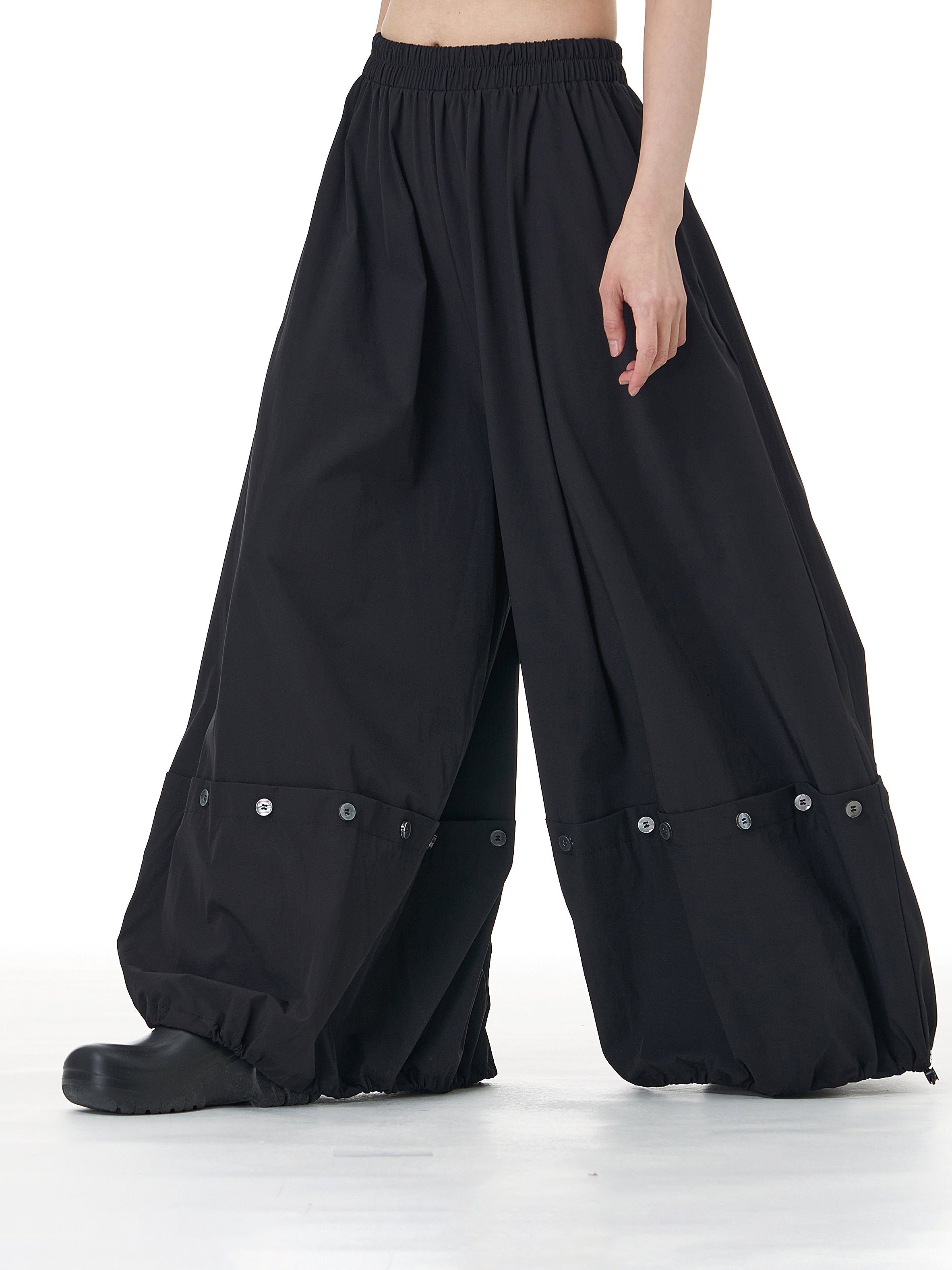 Button Hem Convertible Wide Leg Pants 12052