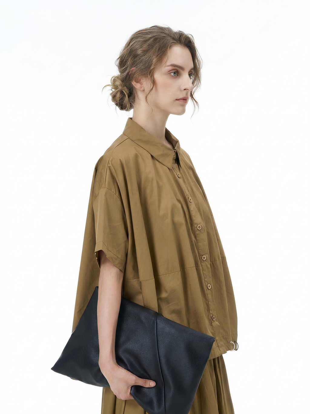 Oversized Cape Short Sleeve Shirt 31862