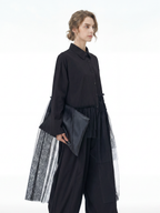 Tulle Spliced Oversized Shirt 69051