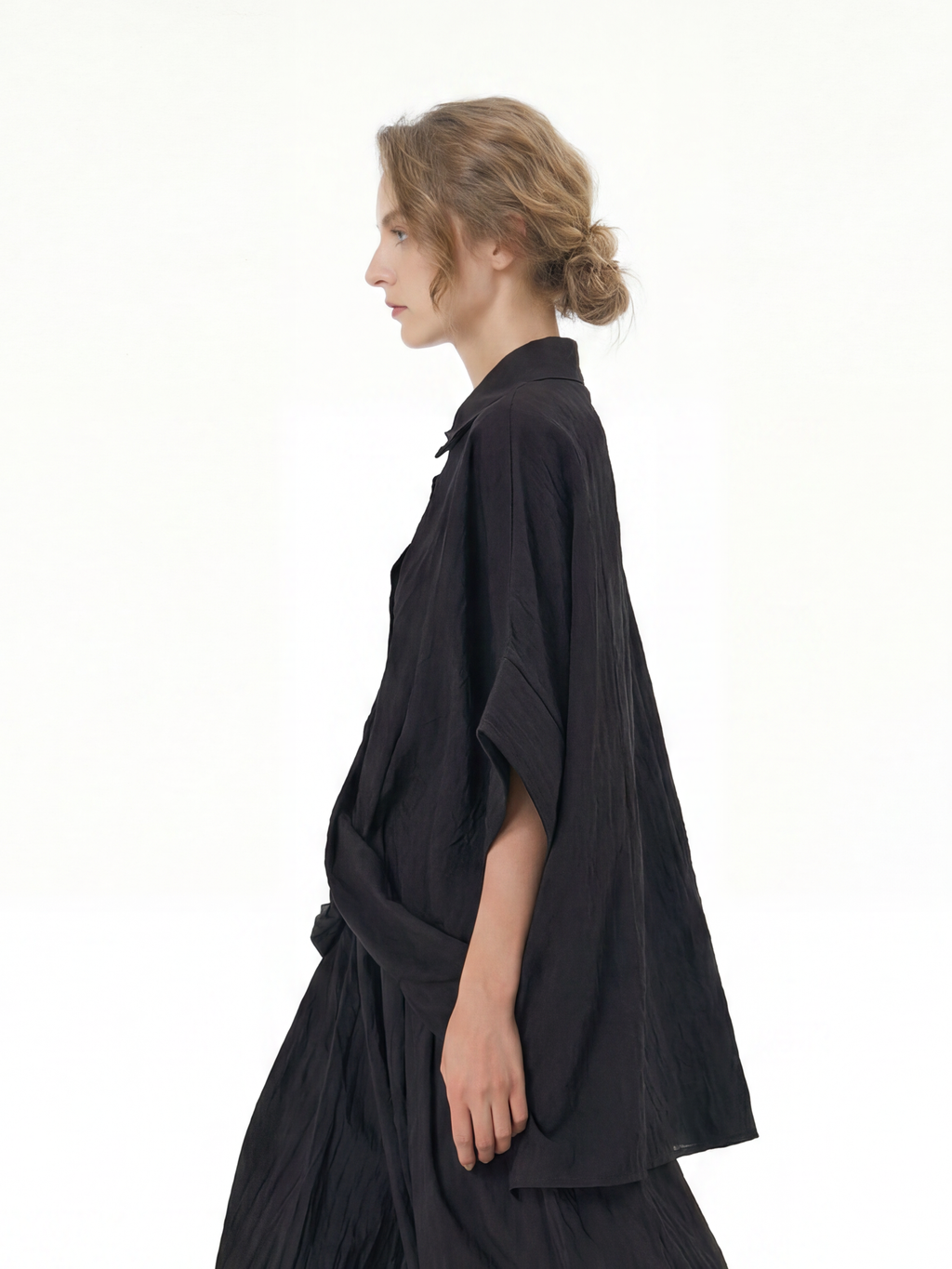 Oversized Textured Short Sleeve Shirt 5803