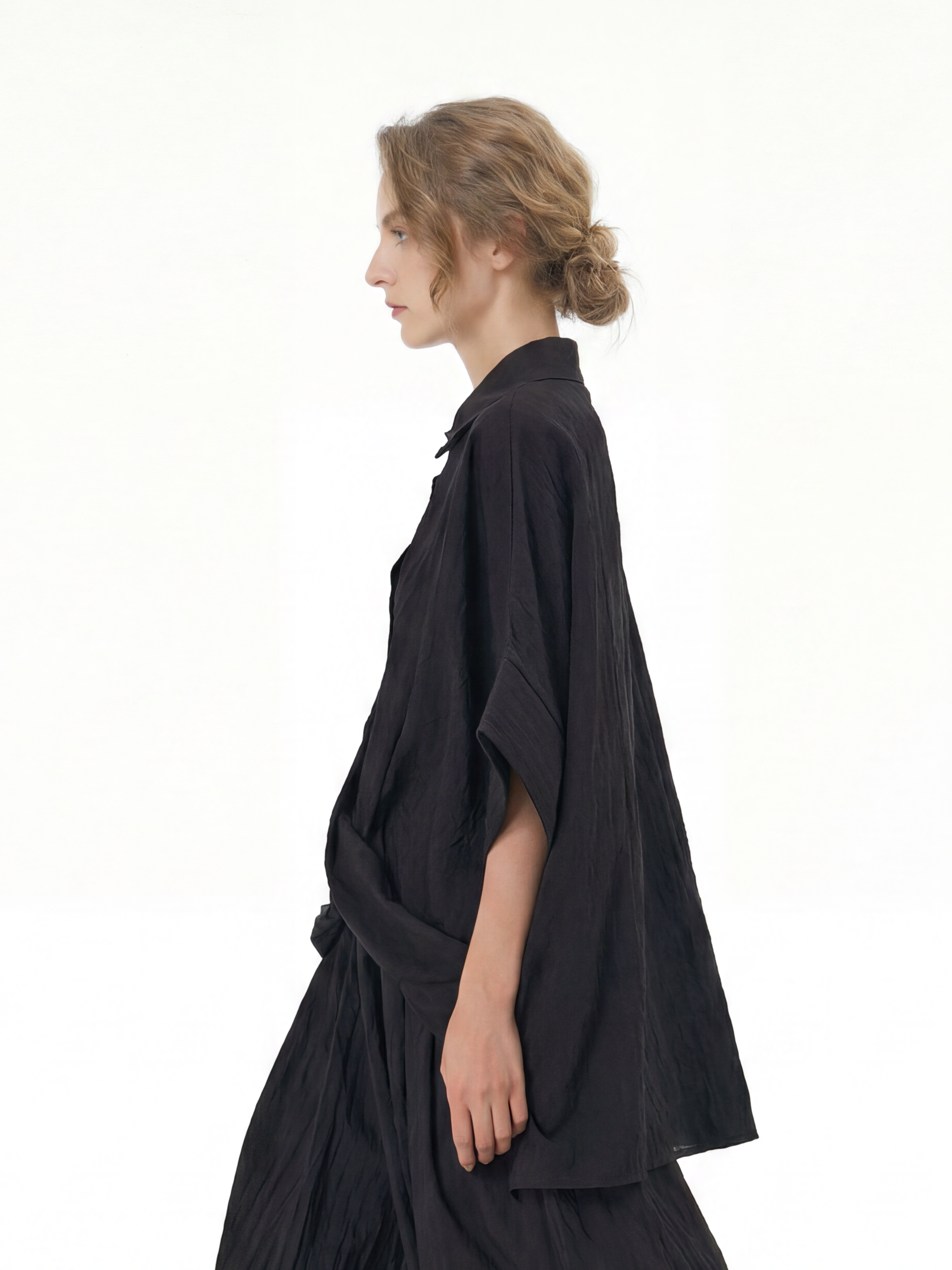 Oversized Textured Short Sleeve Shirt 5803