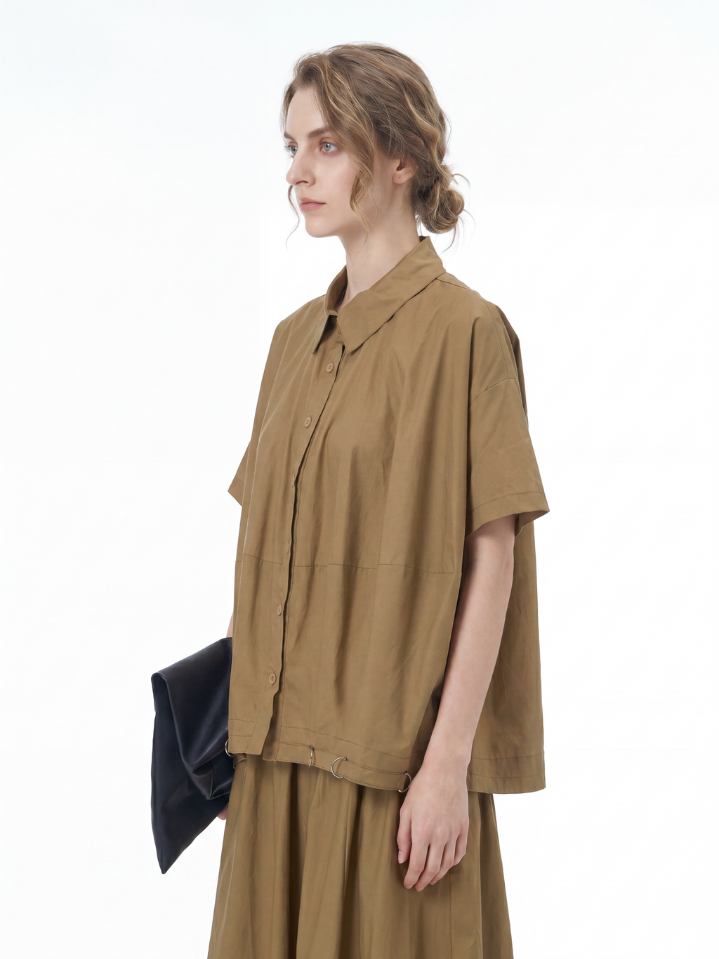 Oversized Cape Short Sleeve Shirt 31862