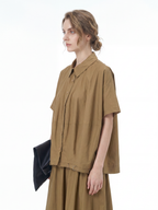 Oversized Cape Short Sleeve Shirt 31862