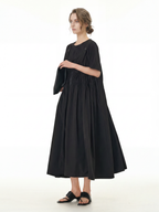 Black Smocked Bodice Maxi Dress 19101