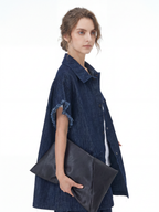 Frayed Edge Oversized Denim Shirt Jacket 69303