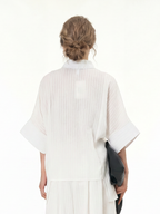 Oversized Textured Short Sleeve Shirt 5803